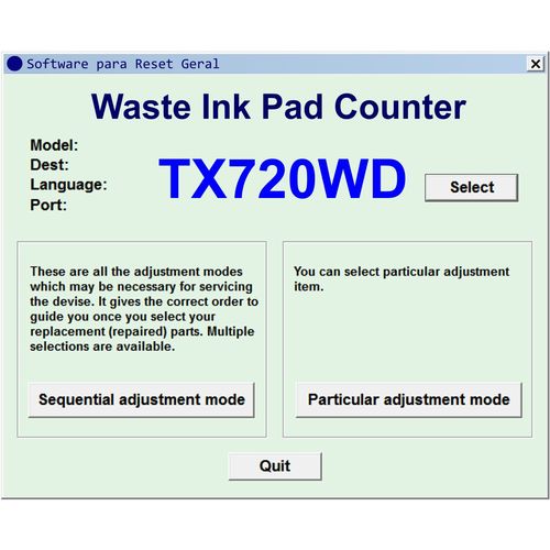 epson printer tx720wd adjustment program