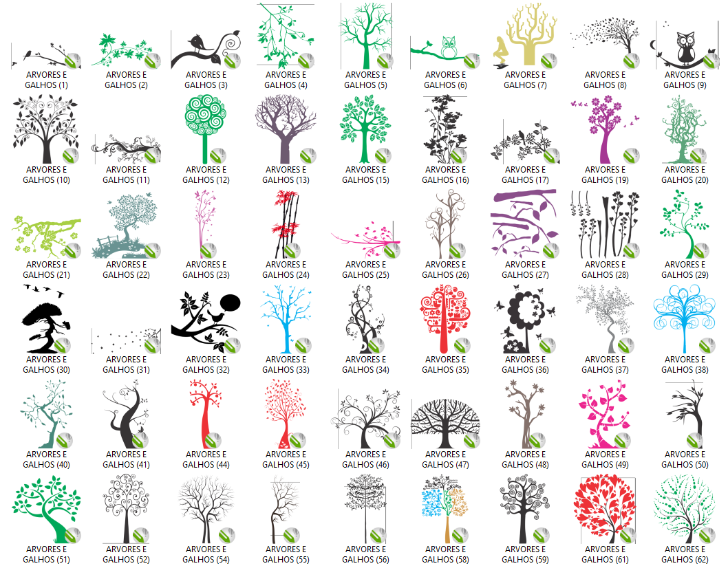 Arvores e Galhos - 112 Vetores