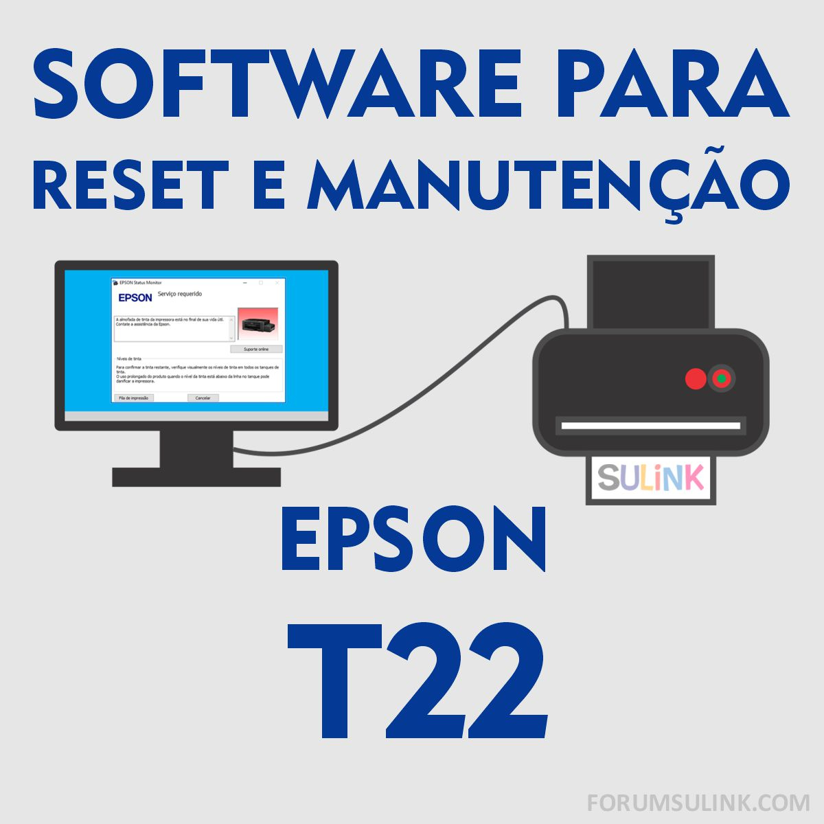 Epson T22 | Software para Reset das Almofadas e Manutenção