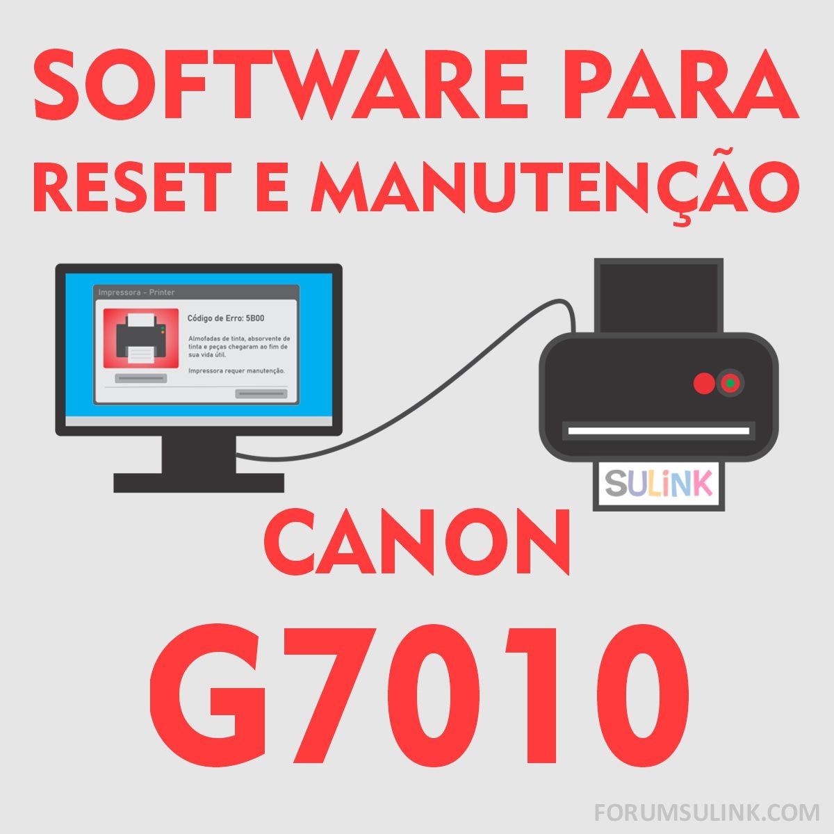 Canon G7010 | Software para Reset das Almofadas e Manutenção