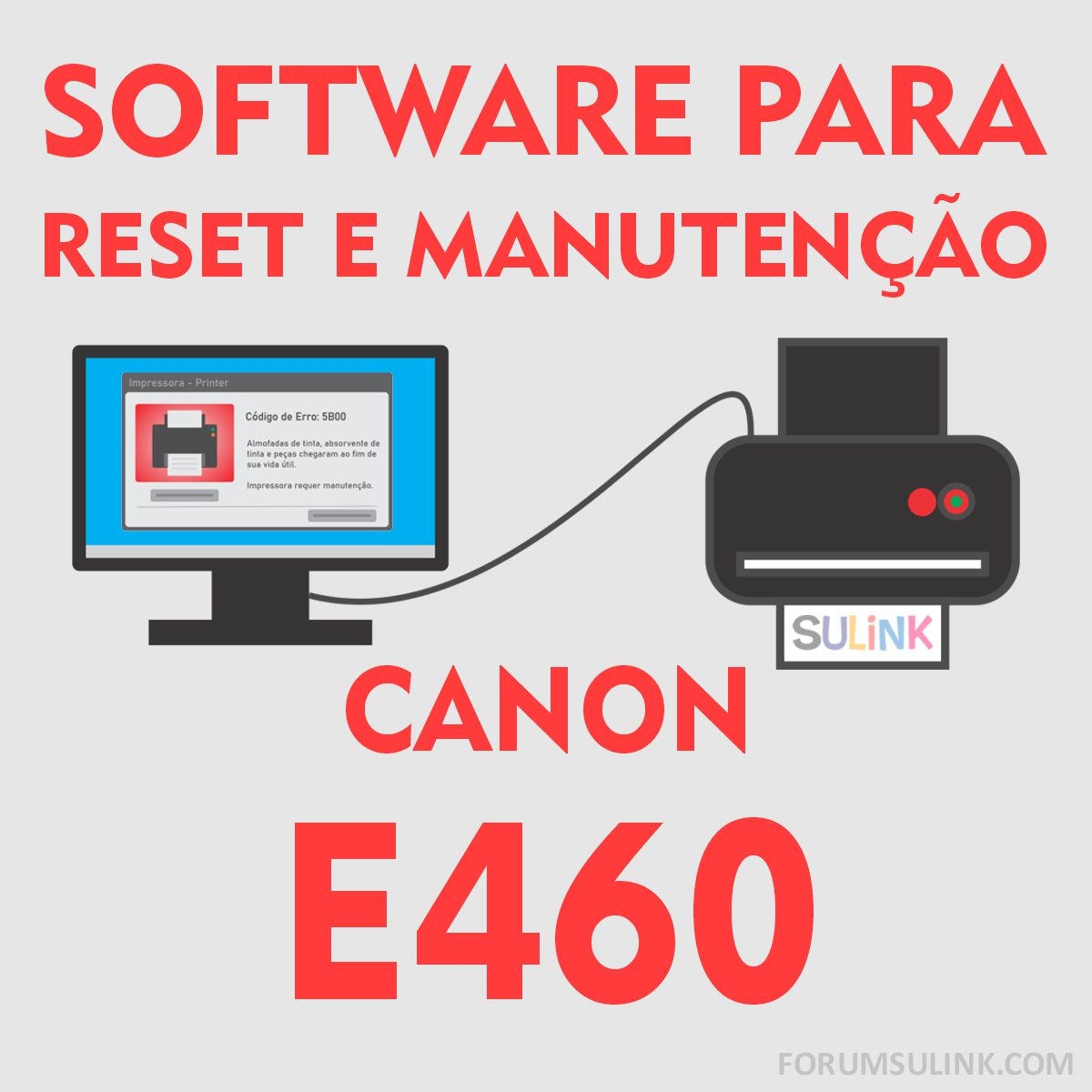 Canon E460 | Software para Reset das Almofadas e Manutenção