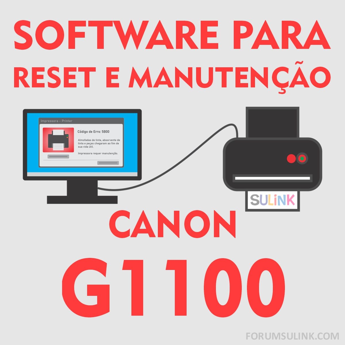 Canon G1100 | Software para Reset das Almofadas e Manutenção