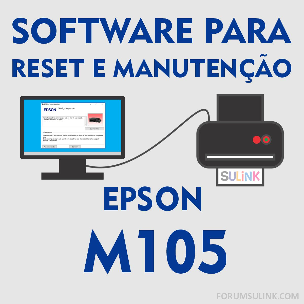Epson M105 | Software para Reset das Almofadas e Manutenção