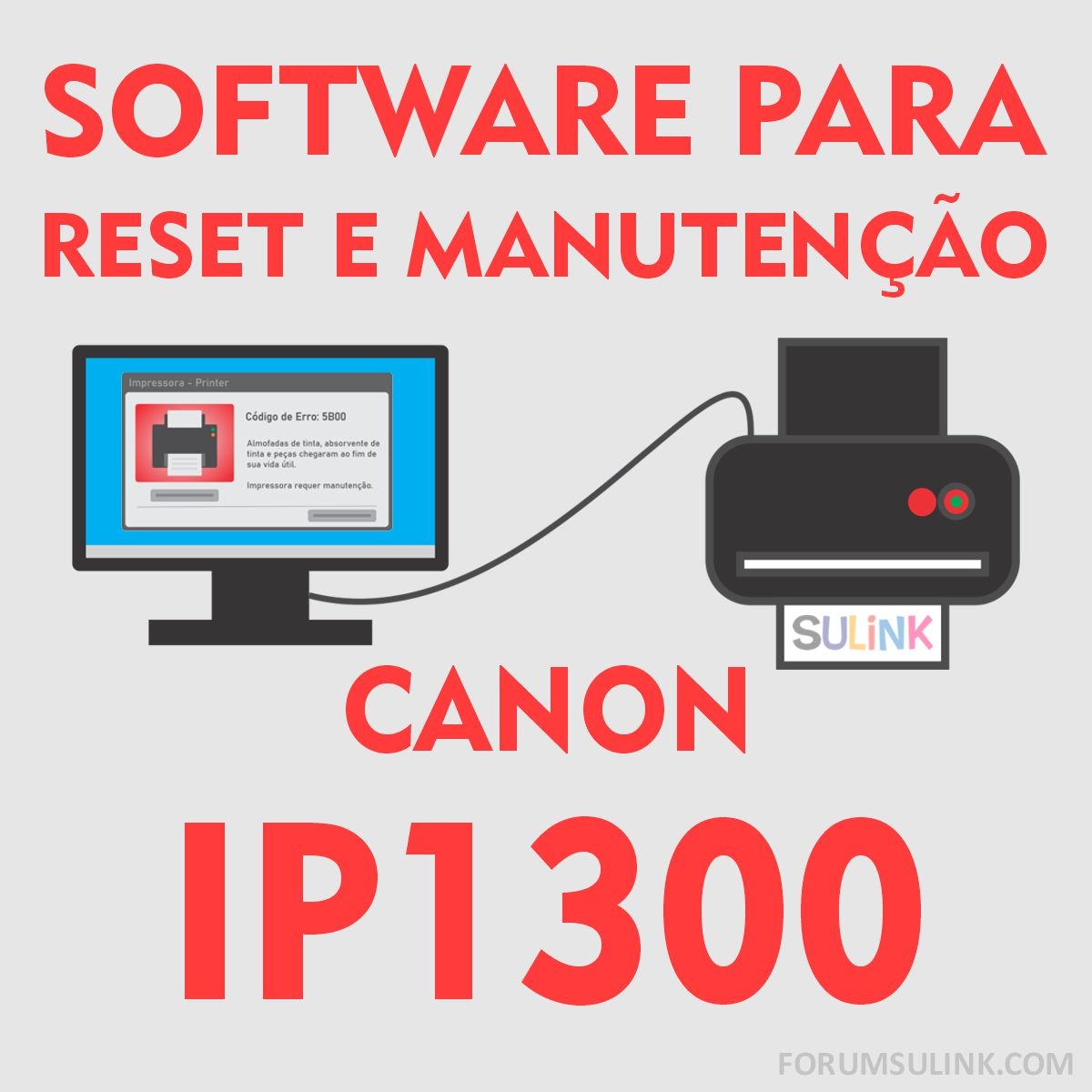 Canon IP1300 | Software para Reset das Almofadas e Manutenção