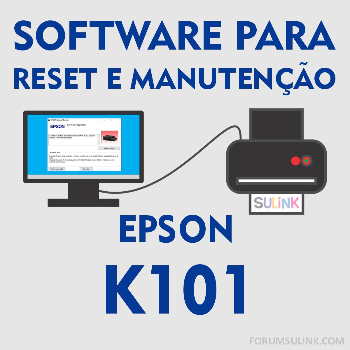 Epson K101 | Software para Reset das Almofadas e Manutenção