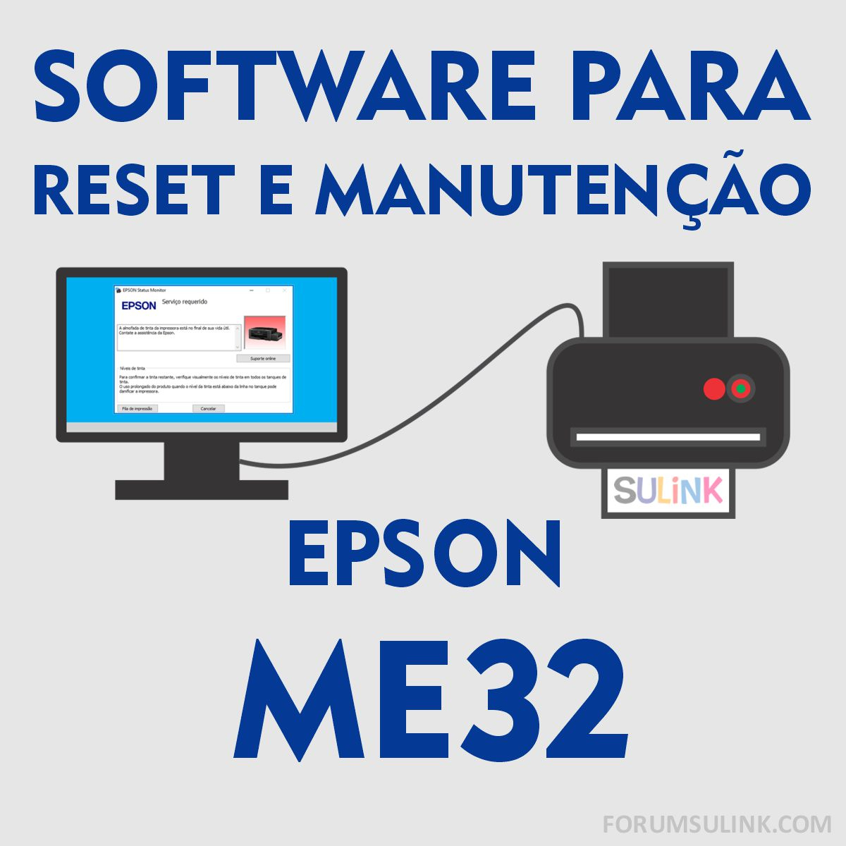 Epson ME32 | Software para Reset das Almofadas e Manutenção