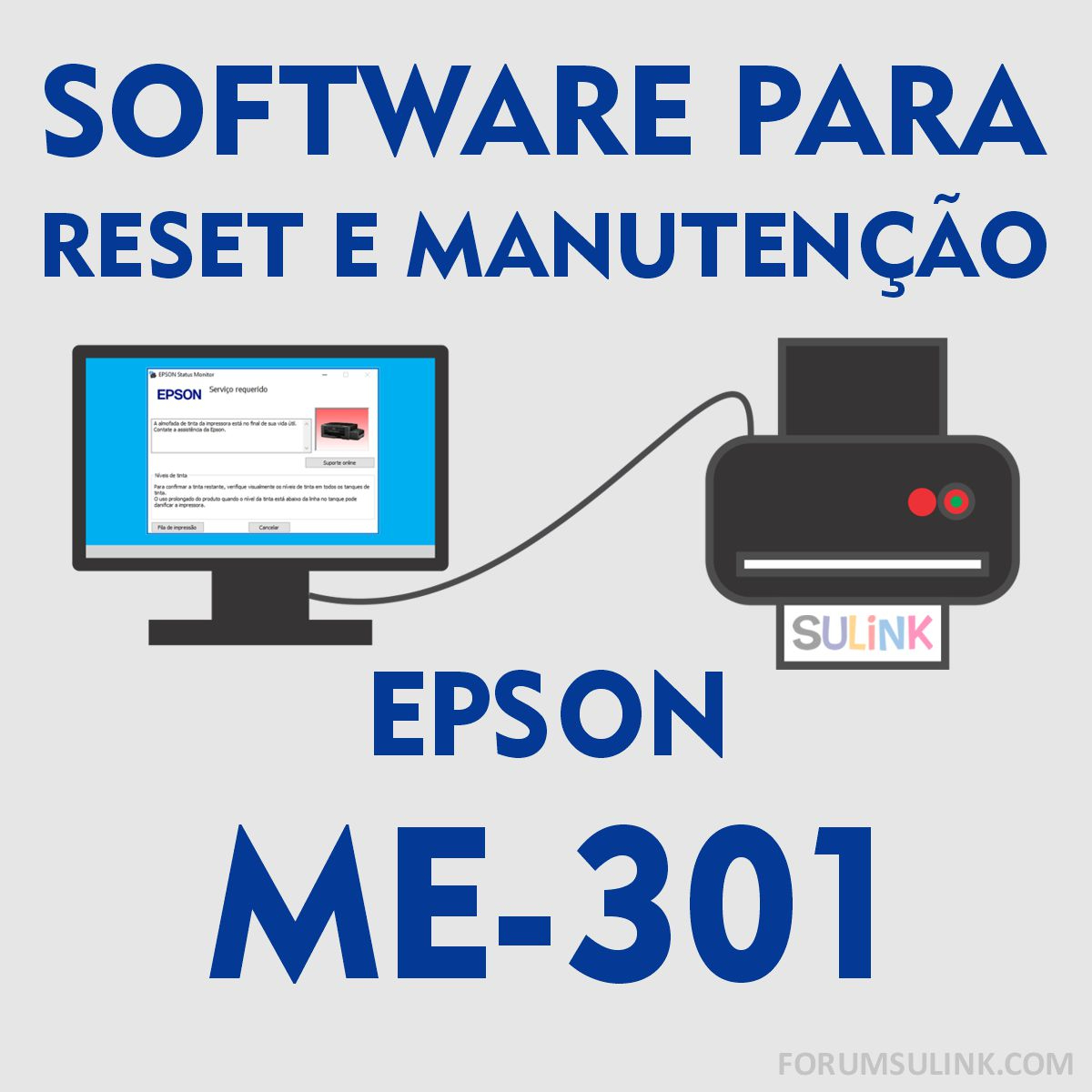 Epson ME-301 | Software para Reset das Almofadas e Manutenção
