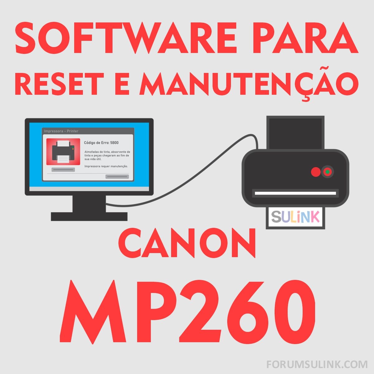 Canon MP260 | Software para Reset das Almofadas e Manutenção