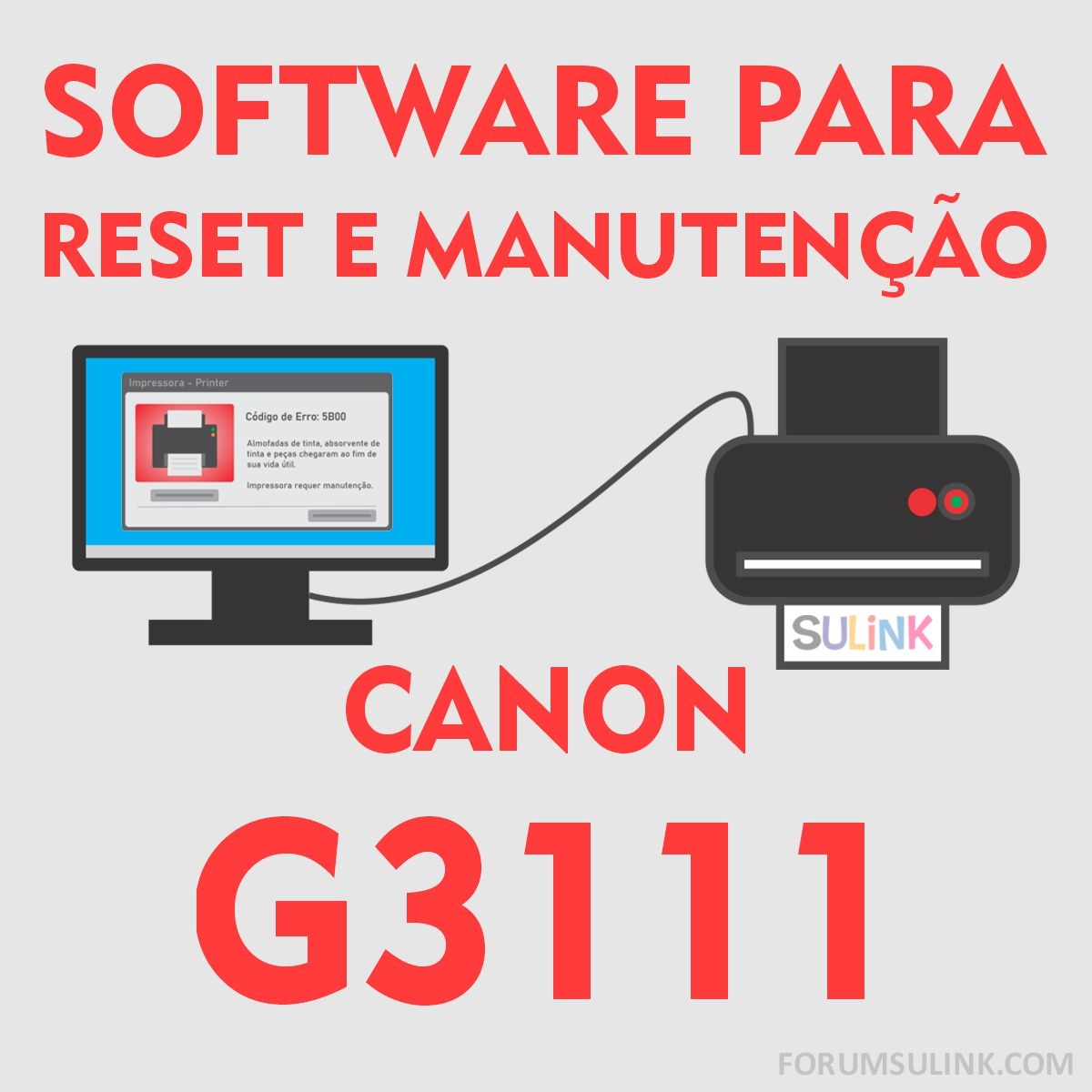 Canon G3111 | Software para Reset das Almofadas e Manutenção