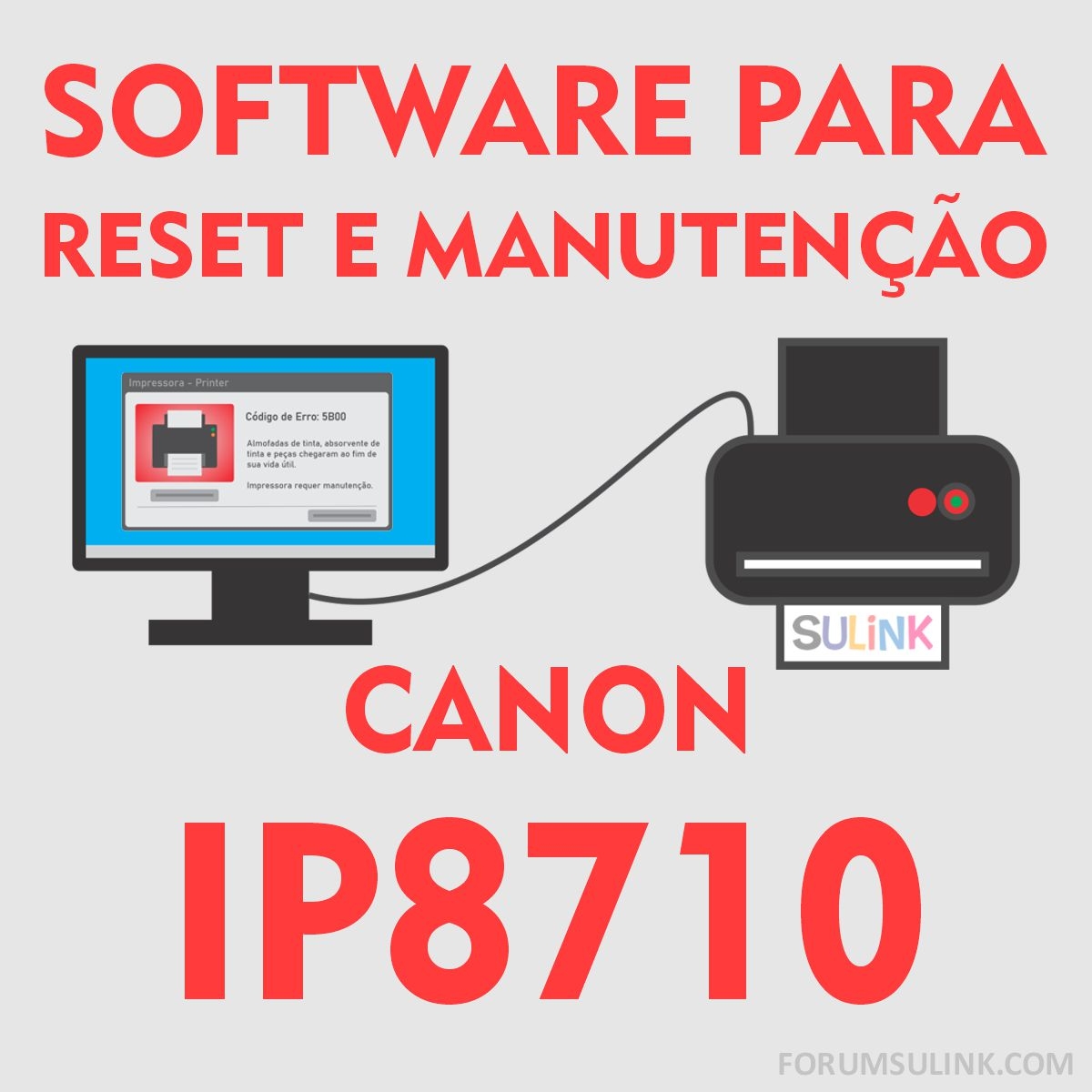 Canon IP8710 | Software para Reset das Almofadas e Manutenção